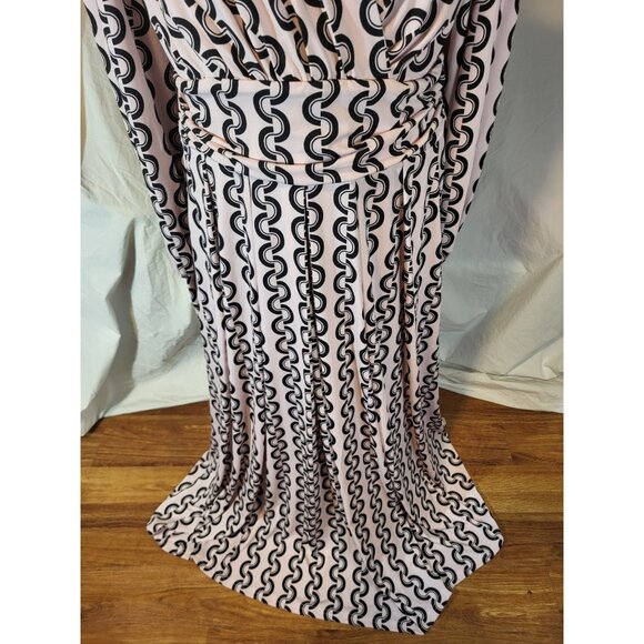 Jolie Moi Size 16 Geometric Pink L/S Dress - Picture 4 of 6